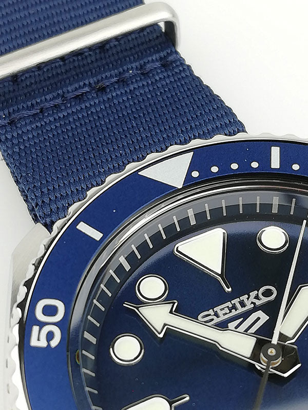 Seiko 5 Sports Automatic SKX Blue Dial Blue NATO Strap Watch For Men - SRPD51K2 - Image 5